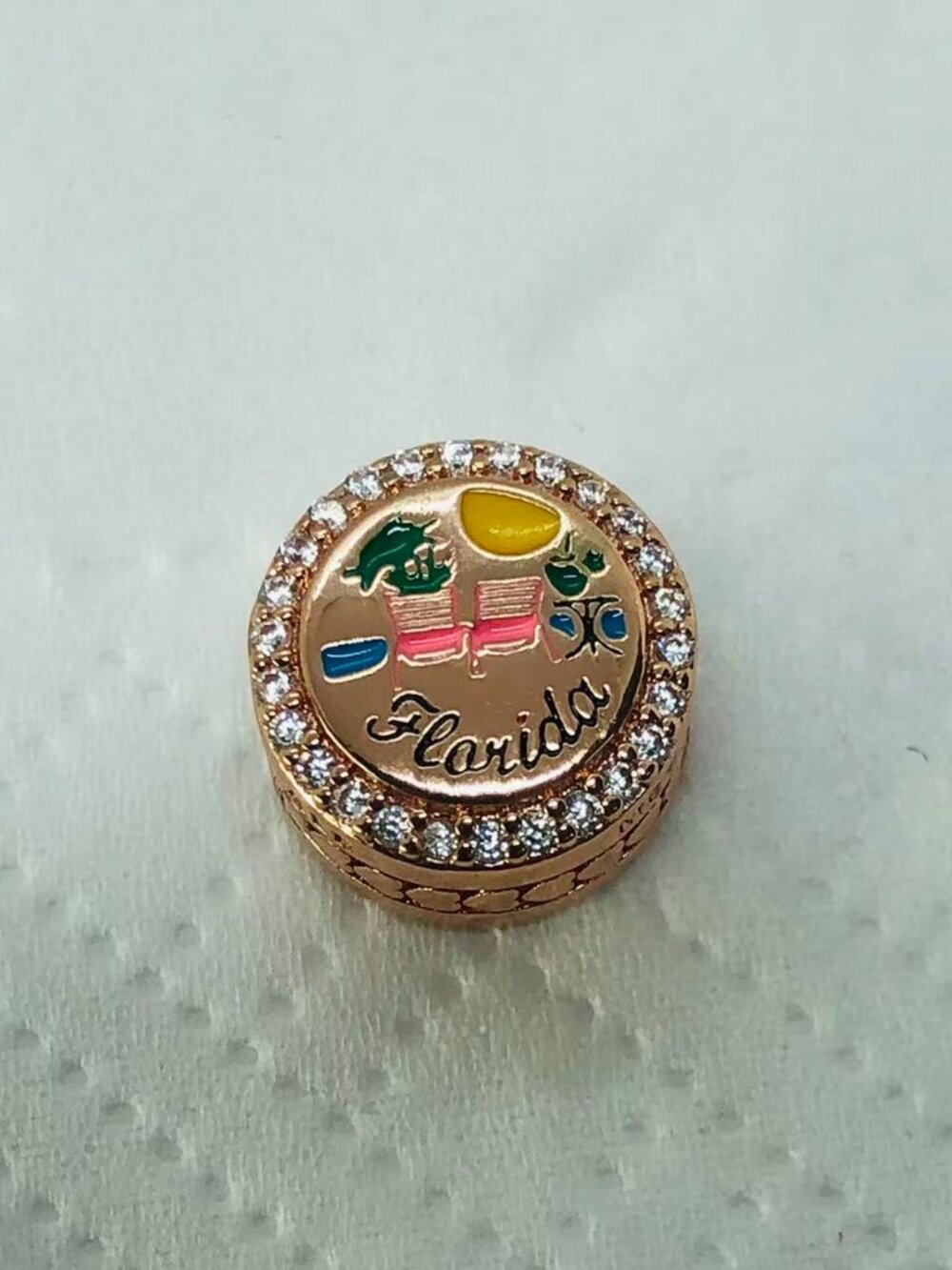 ✨ ✨Pandora Aruba Beach Charm /flamingo Bead Charm rose gold